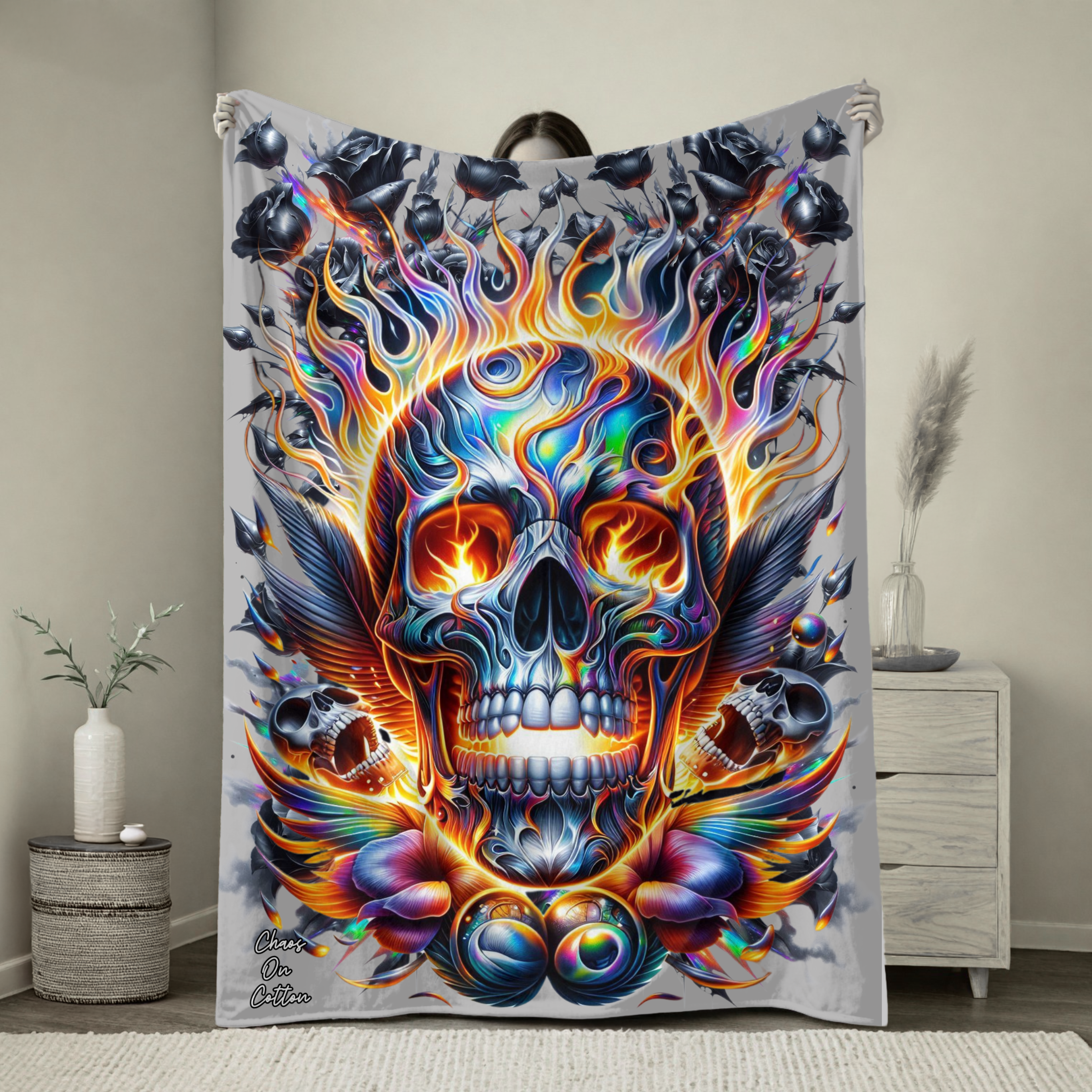 SKULL ADULT BLANKET